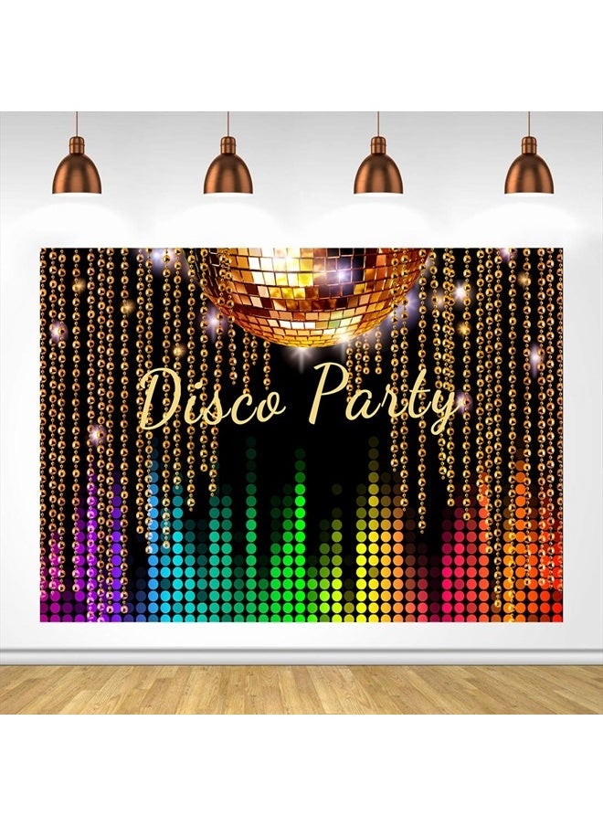 LoveInM - Vintage 70s 80s 90s Disco Party Photography Backdrop Let's Glow Crazy Birthday Background Night Shining Happy Birthday Party Decorations for Adults Photo Studio Props 6x4ft - Image 1