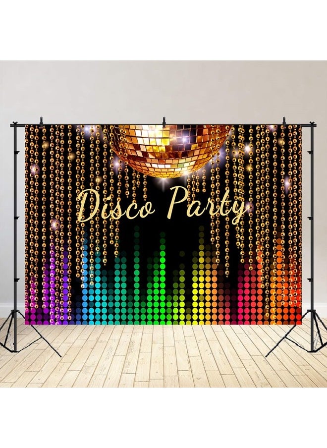 LoveInM - Vintage 70s 80s 90s Disco Party Photography Backdrop Let's Glow Crazy Birthday Background Night Shining Happy Birthday Party Decorations for Adults Photo Studio Props 6x4ft - Image 1