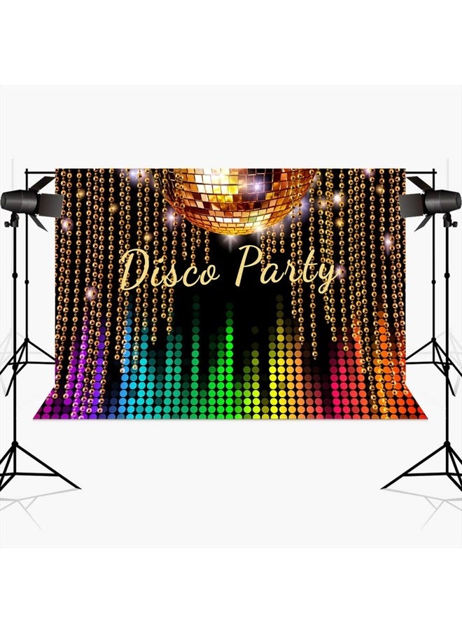 LoveInM - Vintage 70s 80s 90s Disco Party Photography Backdrop Let's Glow Crazy Birthday Background Night Shining Happy Birthday Party Decorations for Adults Photo Studio Props 6x4ft - Image 1