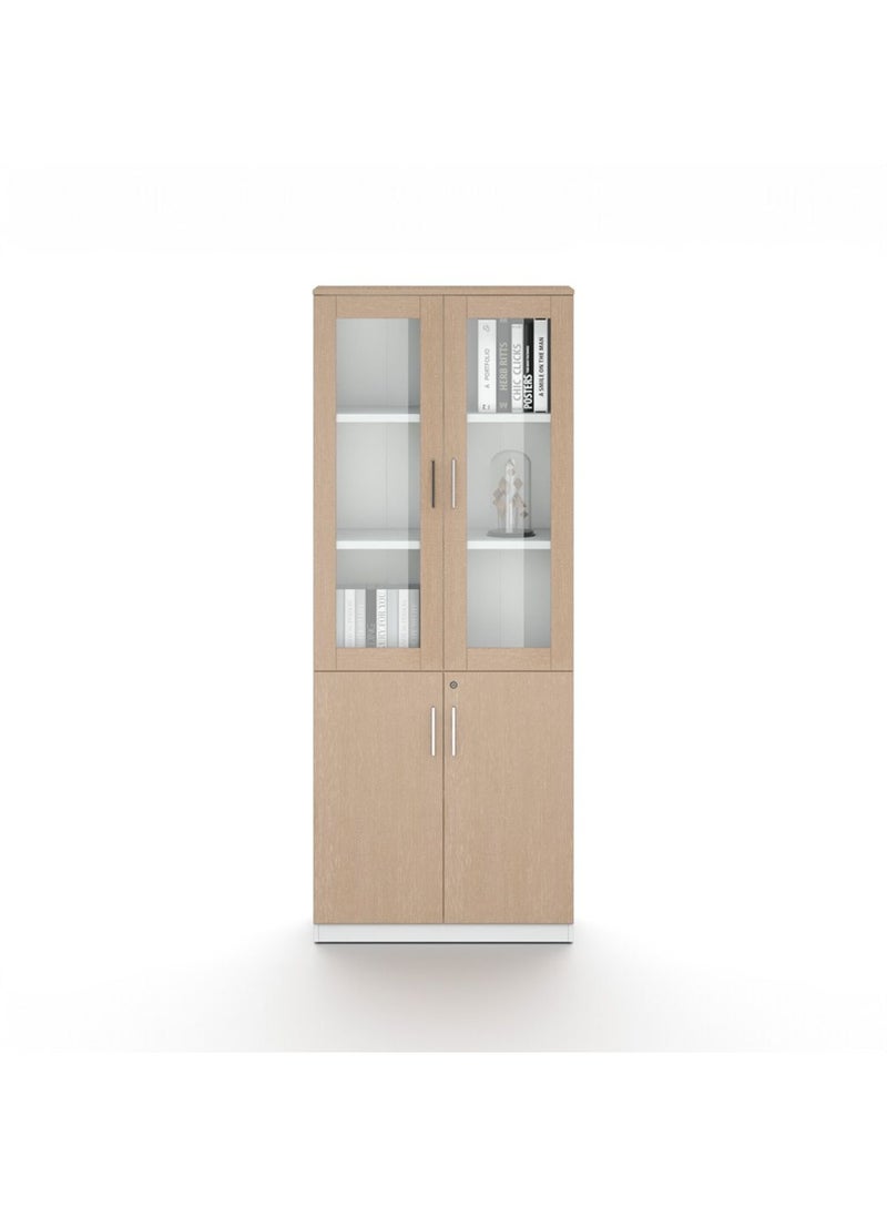 DANUBE HOME Herstal 4 Door Book case- Oak/White  - Image 2