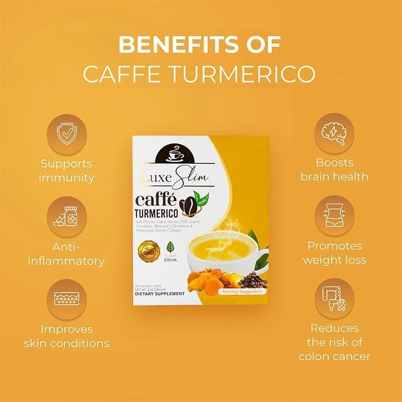 Luxe Slim Caffe Turmerico, 21g x 10 Sachets - Image 3