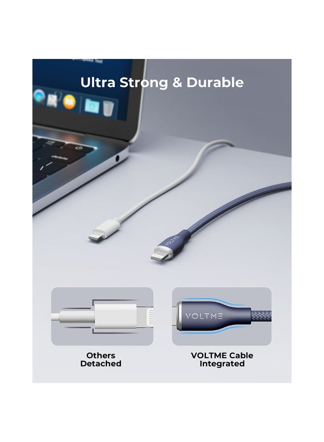 فولتمي سلك شاحن فولتمي سلسلة روج مظفر من USB-C إلى آيفون بطول 2 م وبقوة 30 واط - أزرق - Image 5