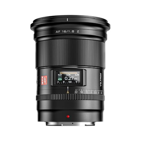 VILTROX AF 16mm f18 Full Frame Lens for Nikon Z Autofocus Lens with Builtin LCD Screen Compatible with Nikon Z Mount Cameras Zfc Z50 Z5 Z6 Z7 Z8 Z9 Z7 Mark II 1618 Z - Image 1