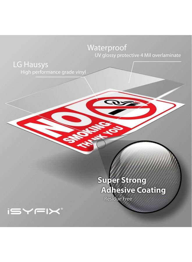 iSYFIX No Smoking Thank You Sign Sticker For House Home & Business 6 Pack 4X2 Inch Premium Selfadhesive Vinyl Laminated For Ultimate Uv Weather Scratch And Fade Resistance Indoor & Outdoor  - Image 4