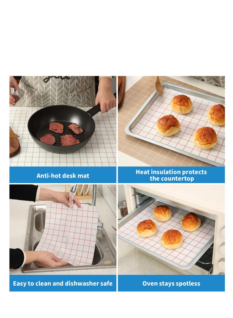 Excefore Silicone Baking Mat Roll, 16IN*5FT Free Cutting, Non-Slip Pastry Mat, Non-Stick Reusable Air Fryer Liner, Oven Liners, Counter Mat, Freeze Dryer Mat, Easily Cut to Size, Fit All Ovens Pans - Image 4