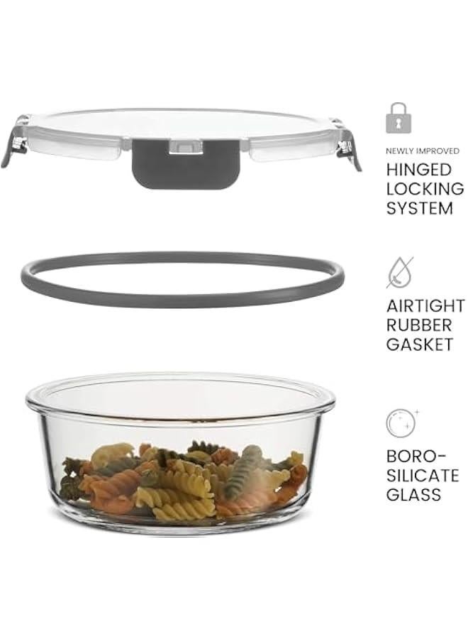 بيوينتي حاويات إعداد الوجبات الزجاجية (12 جهاز كمبيوتر شخصي مختلط) - حاويات تخزين الأغذية الزجاجية مع الأغطية ، صندوق الغداء الزجاجي ، التحكم في الجزء ، أغلق الهواء ، حاويات الغداء الزجاجية صندوق بنتو-12p الأخضر - Image 2