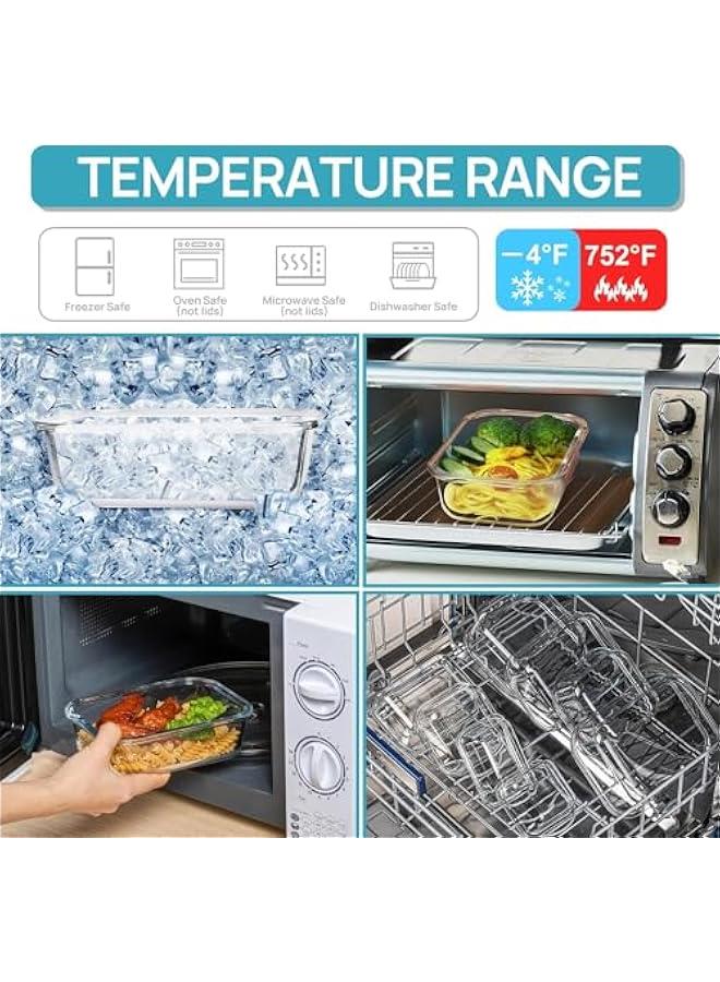 بيوينتي حاويات إعداد الوجبات الزجاجية (12 جهاز كمبيوتر شخصي مختلط) - حاويات تخزين الأغذية الزجاجية مع الأغطية ، صندوق الغداء الزجاجي ، التحكم في الجزء ، أغلق الهواء ، حاويات الغداء الزجاجية صندوق بنتو-12p الأخضر - Image 4