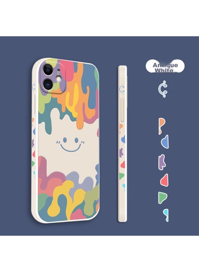 Zitai, Suitable For Apple 12 Phone Case, Liquid Silicone Iphone 12 Protective Cover, Painted Creative Anti-drop Soft Case , 6.1 Inch White - Image 2