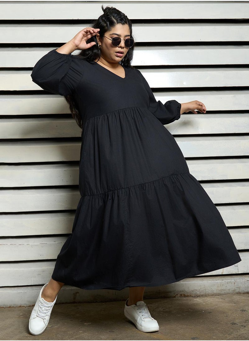HIGH STAR Tiered Cotton Dress  - Image 1