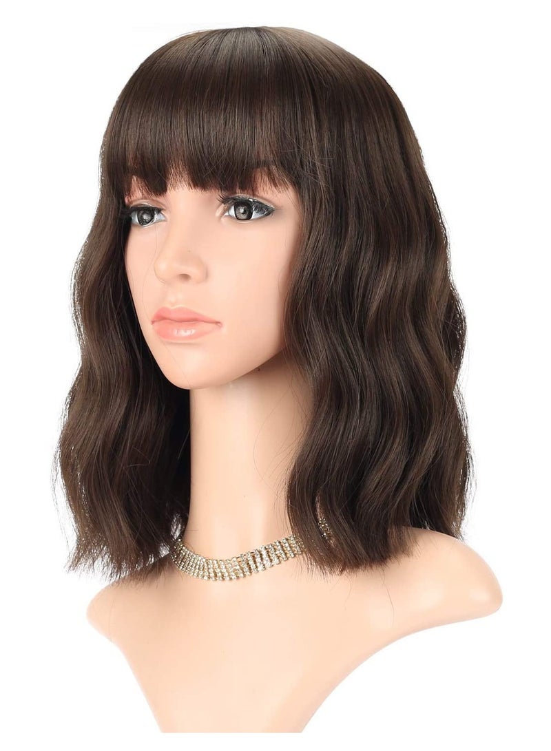 إستيل شعر مستعار مقاوم للحرارة من الألياف الطبيعة يبحث عن شعر مستعار كوسبلاي للاستخدام اليومي للحفلات الاصطناعية لاستبدال شعر مستعار للنساء أزياء أسود مزيج بني - Image 4