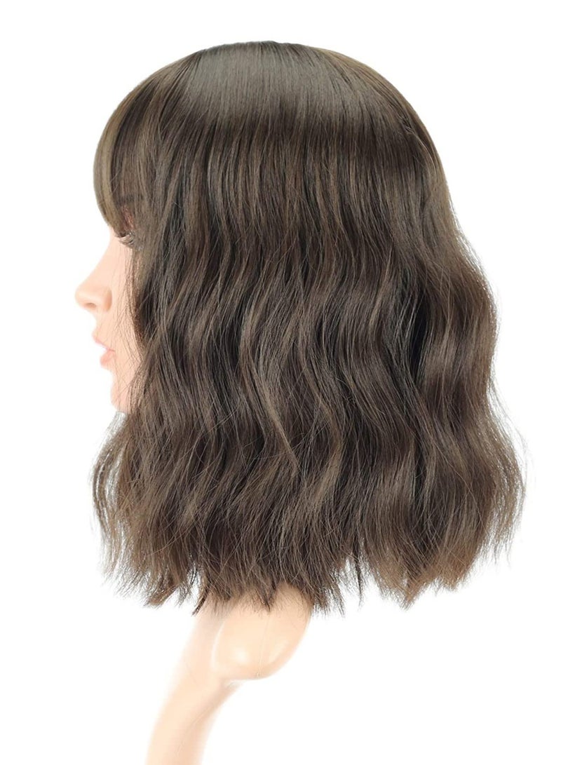 إستيل شعر مستعار مقاوم للحرارة من الألياف الطبيعة يبحث عن شعر مستعار كوسبلاي للاستخدام اليومي للحفلات الاصطناعية لاستبدال شعر مستعار للنساء أزياء أسود مزيج بني - Image 5