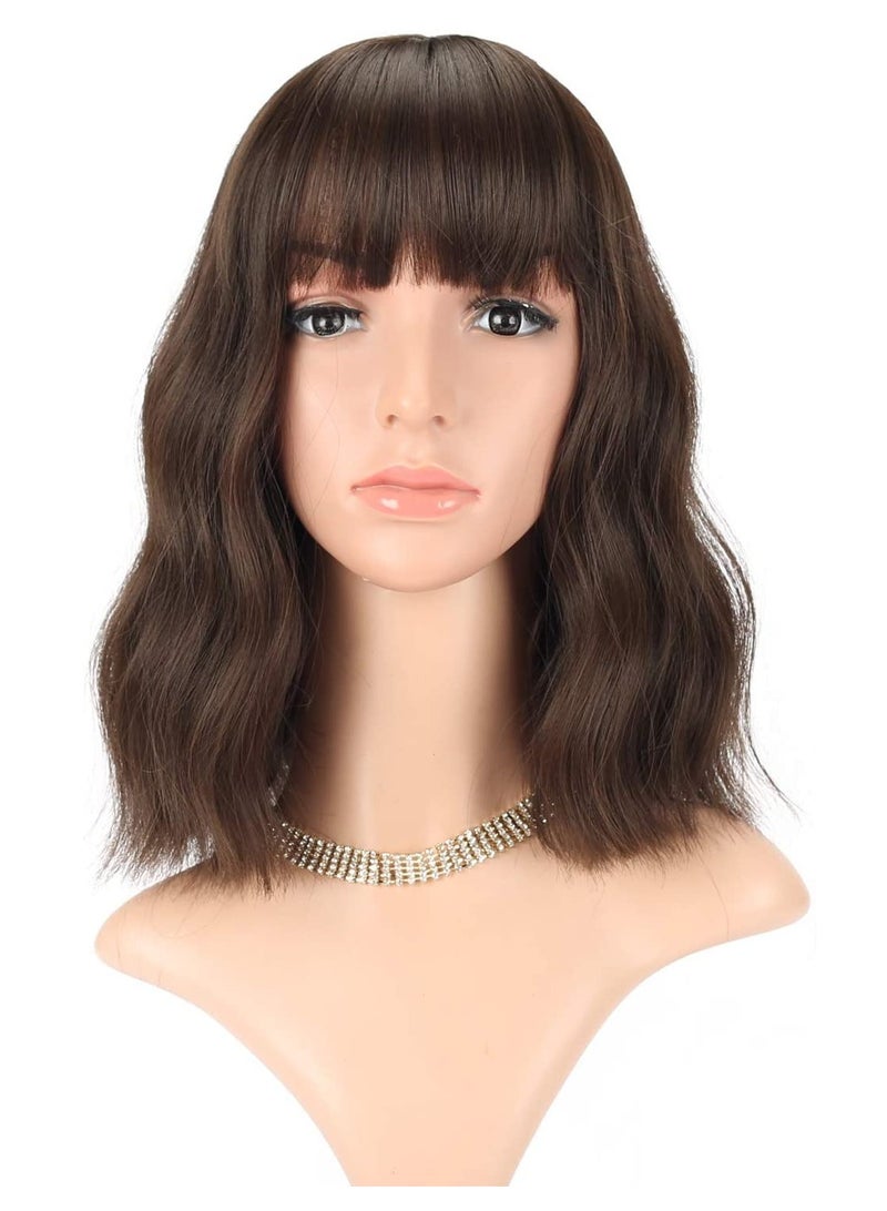 إستيل شعر مستعار مقاوم للحرارة من الألياف الطبيعة يبحث عن شعر مستعار كوسبلاي للاستخدام اليومي للحفلات الاصطناعية لاستبدال شعر مستعار للنساء أزياء أسود مزيج بني - Image 3