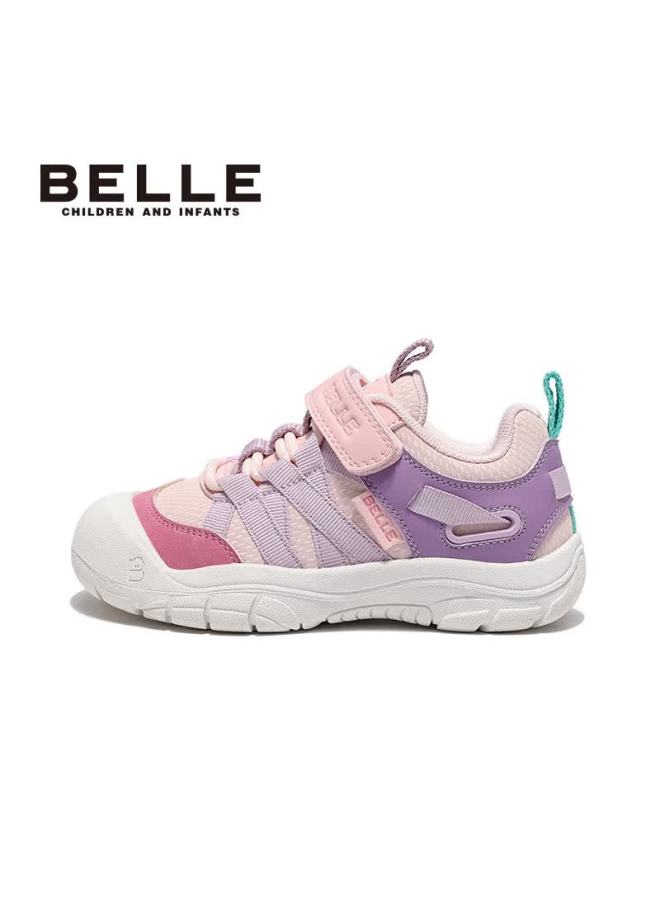 Belle Kids Sports Shoes Children's Casual Shoes Spring And Autumn Outdoor Fashion Boys And Girls Sneakers Running Shoes Pink Purple Size 35 - Image 2