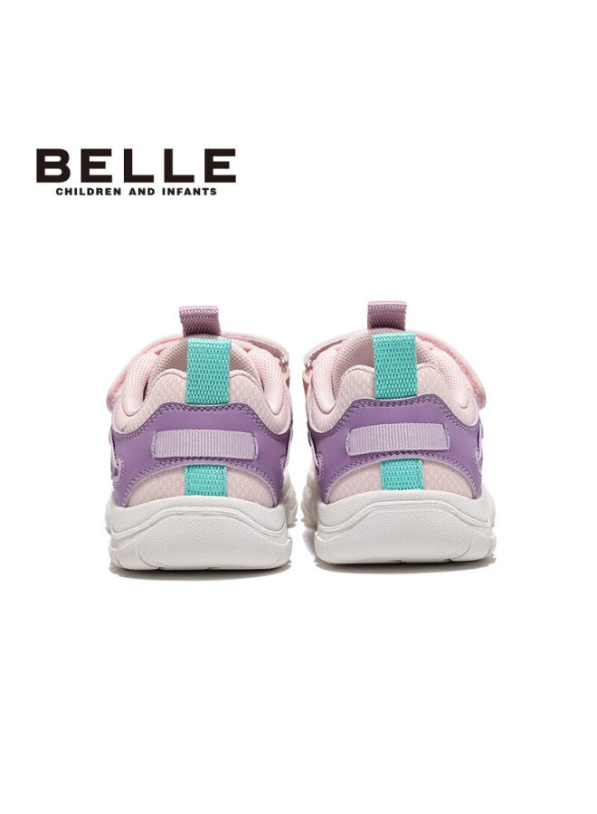 Belle Kids Sports Shoes Children's Casual Shoes Spring And Autumn Outdoor Fashion Boys And Girls Sneakers Running Shoes Pink Purple Size 35 - Image 3