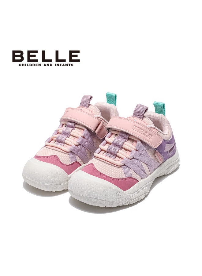 Belle Kids Sports Shoes Children's Casual Shoes Spring And Autumn Outdoor Fashion Boys And Girls Sneakers Running Shoes Pink Purple Size 35 - Image 1
