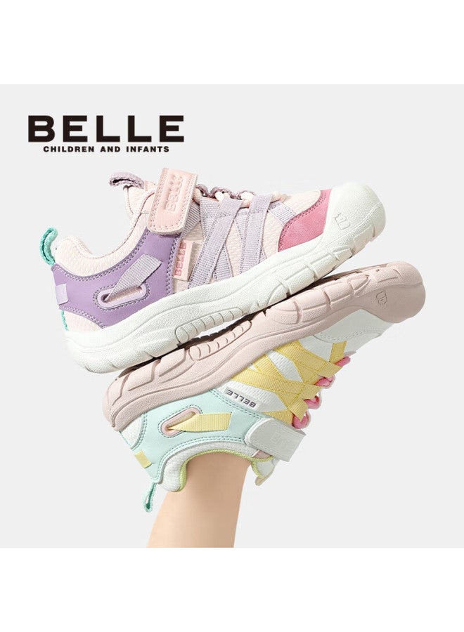 Belle Kids Sports Shoes Children's Casual Shoes Spring And Autumn Outdoor Fashion Boys And Girls Sneakers Running Shoes Pink Purple Size 35 - Image 5