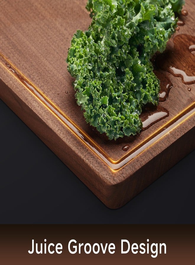 KOBACH Black Walnut Wood Cutting Board - 11"x17" Durable, Non-Toxic Double-Sided Wooden Chopping Board for Kitchen, Butcher Block with Juice Grooves - Image 5