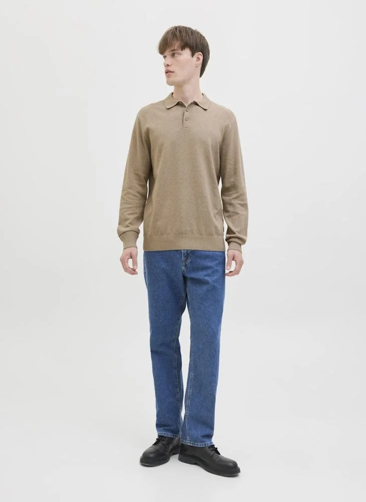 JJ Rebel Bcallum Knit Polo Neck Long Sleeve Sweater