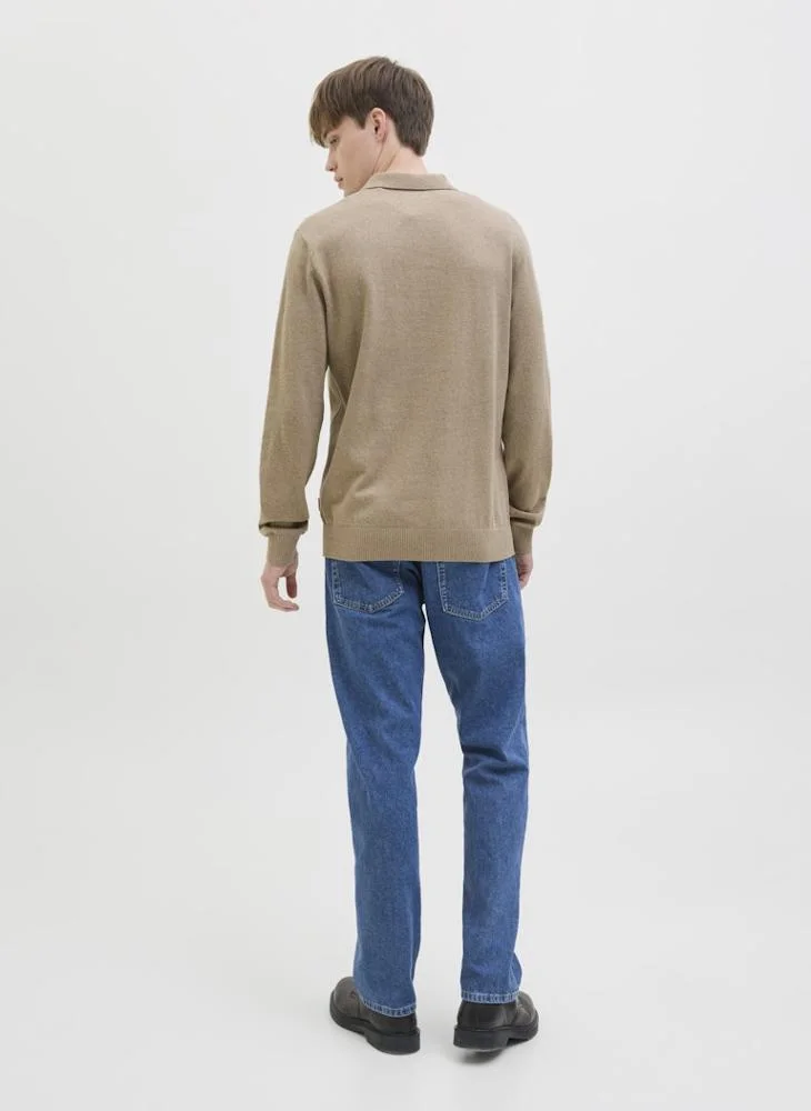 JJ Rebel Bcallum Knit Polo Neck Long Sleeve Sweater