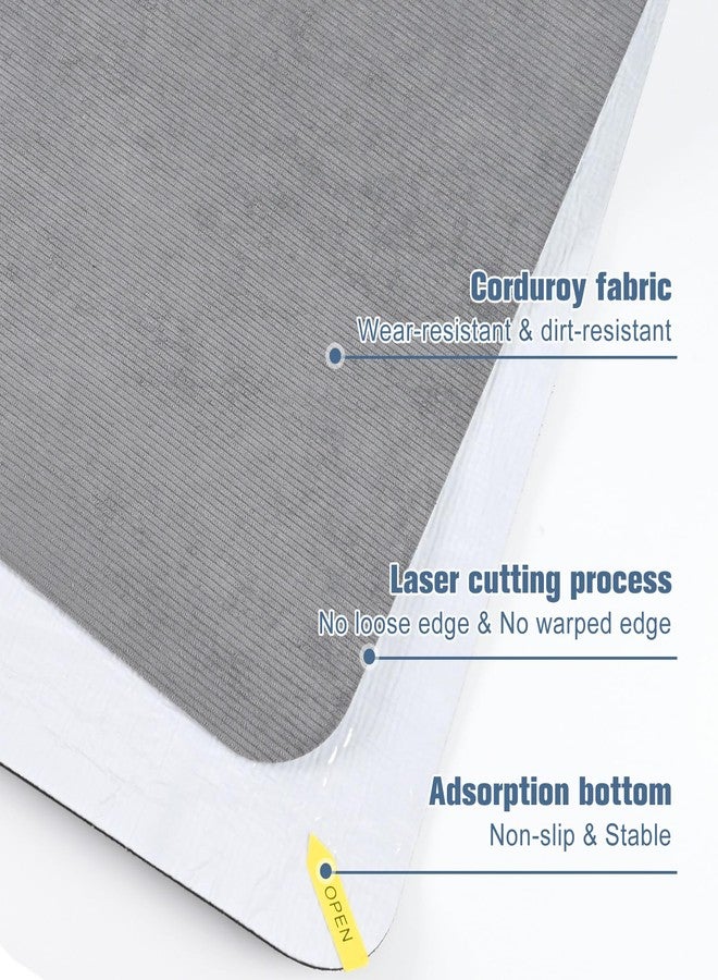 Placoot سجادة كرسي مكتب من المخمل المضلع للأرضيات الخشبية، مقاس 55 × 35 بوصة، سجادة كرسي مكتب للكراسي المتحركة، سجادة أرضية كبيرة مانعة للانزلاق ذات وبر منخفض للمكتب/المنزل، لون رمادي فاتح - Image 2