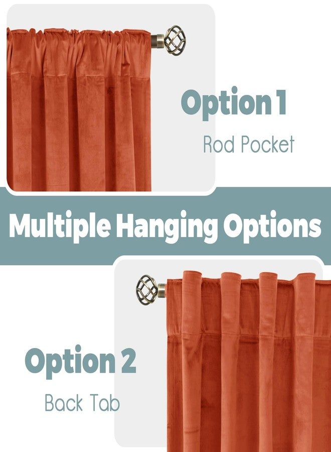 BGment ستائر مخملية بلون الطين من بي جي إمنت، 84 بوصة، ديكور خريفي فاخر، ستائر مخملية سميكة فائقة النعومة مانعة للضوء، مزودة بحلقة خلفية وجيب للعمود، مناسبة لغرفة المعيشة، طقم من لوحتين للنوافذ، 52 × 84 بوصة - Image 3