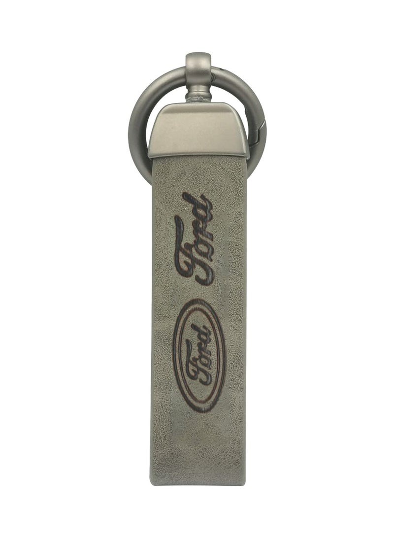 Ford Metal Ring 9cm PU Leather Strap Keychain Home Key Chain Car Keychain Ford Car Key Chain Super Finish 1Pcs - Image 2
