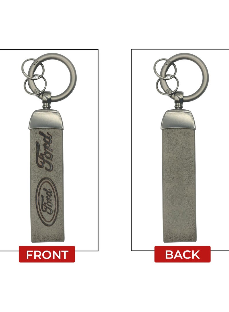 Ford Metal Ring 9cm PU Leather Strap Keychain Home Key Chain Car Keychain Ford Car Key Chain Super Finish 1Pcs - Image 5
