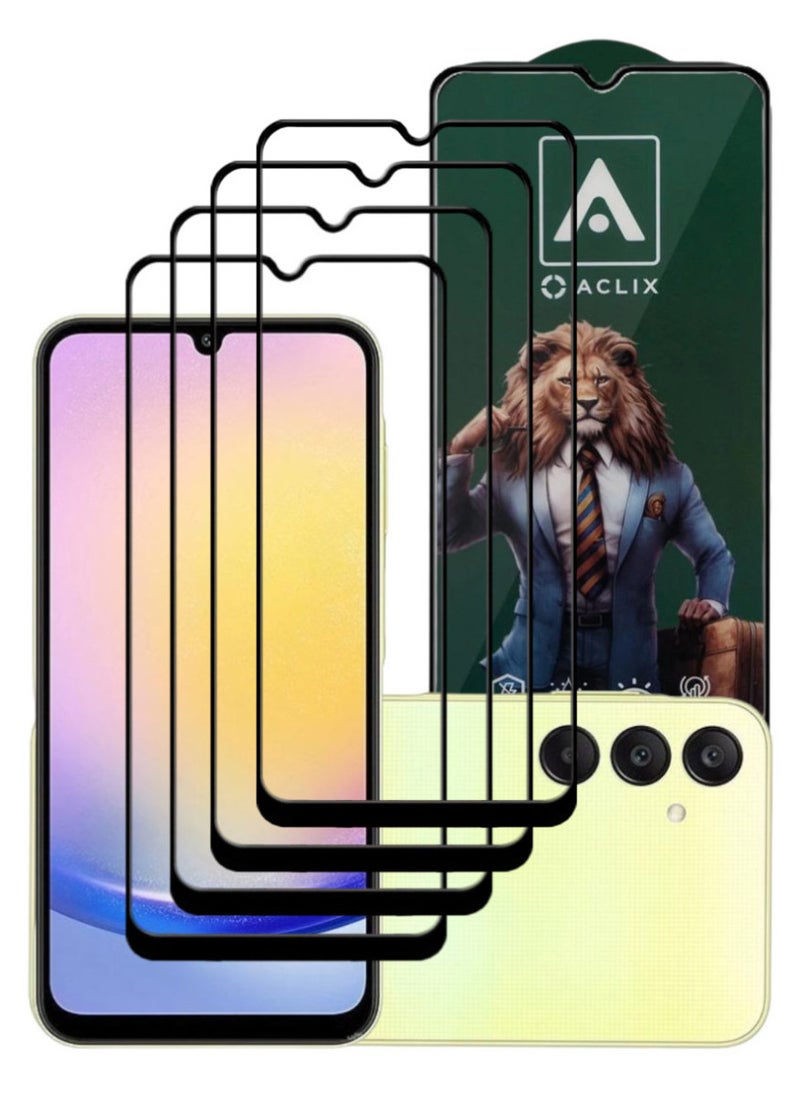 ACLIX 4 Pieces Antistatic ESD Dustproof Premium Quality High Definition Tempered Glass Screen Protector Designed For Samsung Galaxy A25 - Image 1