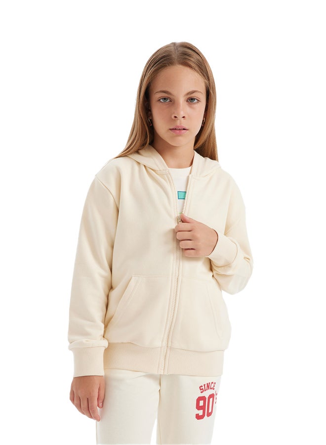 DeFacto Girl Regular Fit Hooded Long Sleeve Knitted Cardigan  - Image 2