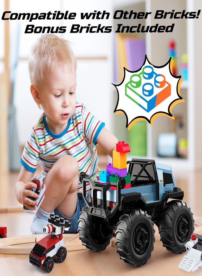 DEERC Amphibious Remote Control Car Monster Truck Toys Waterproof RC Stunt Cars for Boys 8-12 Toys W/Blocks & 360°Spin, 4WD All-Terrain Off-Road Pickup RC Truck 2.4Ghz 60+ Min Playtime Pool Toy Gift - Image 5