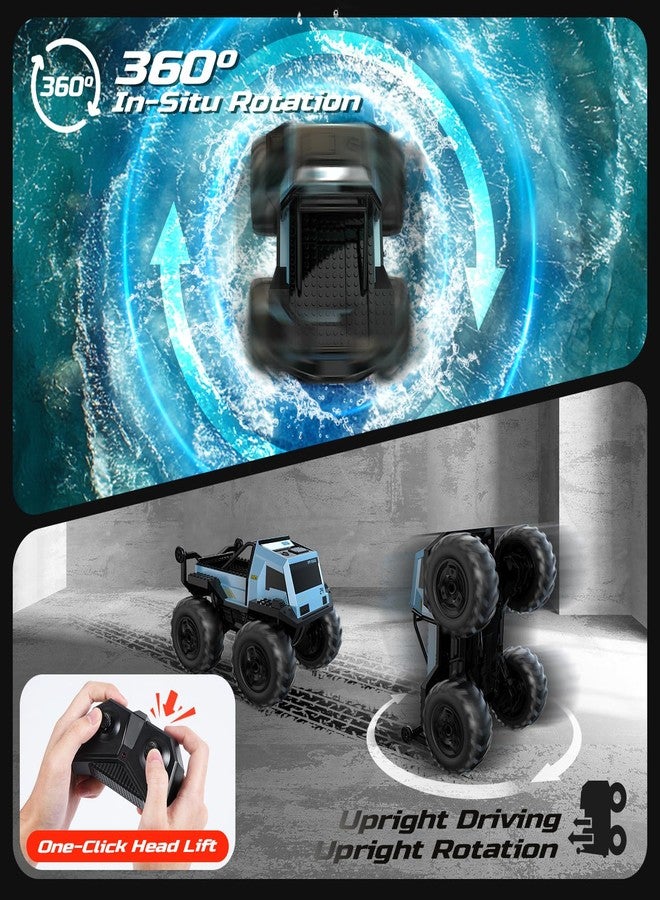 DEERC Amphibious Remote Control Car Monster Truck Toys Waterproof RC Stunt Cars for Boys 8-12 Toys W/Blocks & 360°Spin, 4WD All-Terrain Off-Road Pickup RC Truck 2.4Ghz 60+ Min Playtime Pool Toy Gift - Image 2