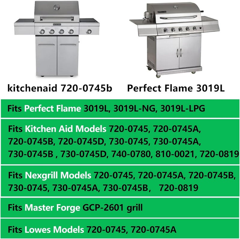 Hongso شبكات طهي من الحديد الزهر مطلية بالإينامل من ، لاستبدالها في أجهزة Kitchen Aid رقم 720-0727، 720-0745، 720-0745A، 720-0819، Master Forge GCP-2601، Jenn-Air 720-0709، 720-0720، Perfect Flame، مجموعة من 2 قطع (PC0193) - Image 3