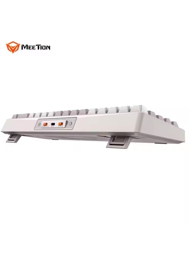 ميشين لوحة مفاتيح الألعاب الميكانيكية اللاسلكية MEETION MK12 RGB المزودة بـ 68 مفتاحًا مع إمكانية التبديل السريع 2.4G/BT5.0/اتصال سلكي ثلاثي الأوضاع، لوحة مفاتيح الألعاب الميكانيكية الصغيرة - Image 3