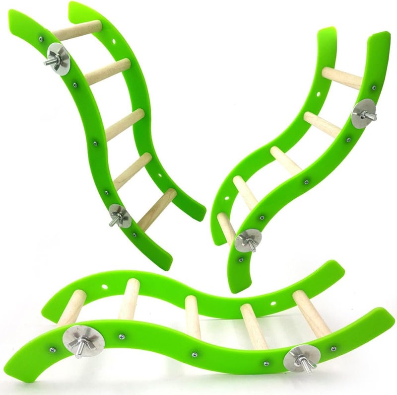 Healifty Mini Acrylic Pet Climbing Ladder for Hamster and Parrot, Colorful Wavy Small Animal Playing, Sturdy Cage Accessory for Squirrels and Small Birds - Image 3