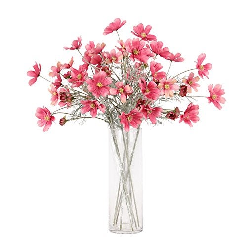 Artfen 6 Pcs Artificial Calliopsis Flowers Fake Silk Flower Table Kitchen Home Garden Party Wedding Decoration Approx 24 High Classic Pink No Vase