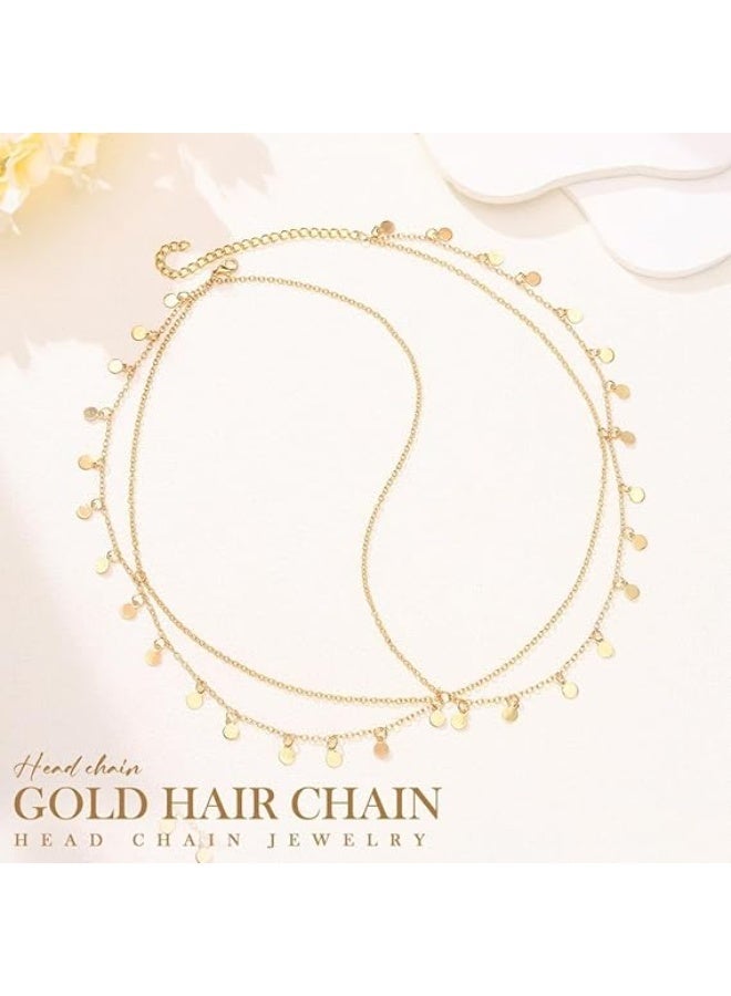 سلسلة رأس البوهو، سلسلة شعر الذهب المجوهرات، مهرجان حفل الرأس زي حزمة الرأس إكسسوارات الشعر للمرأة - Image 2