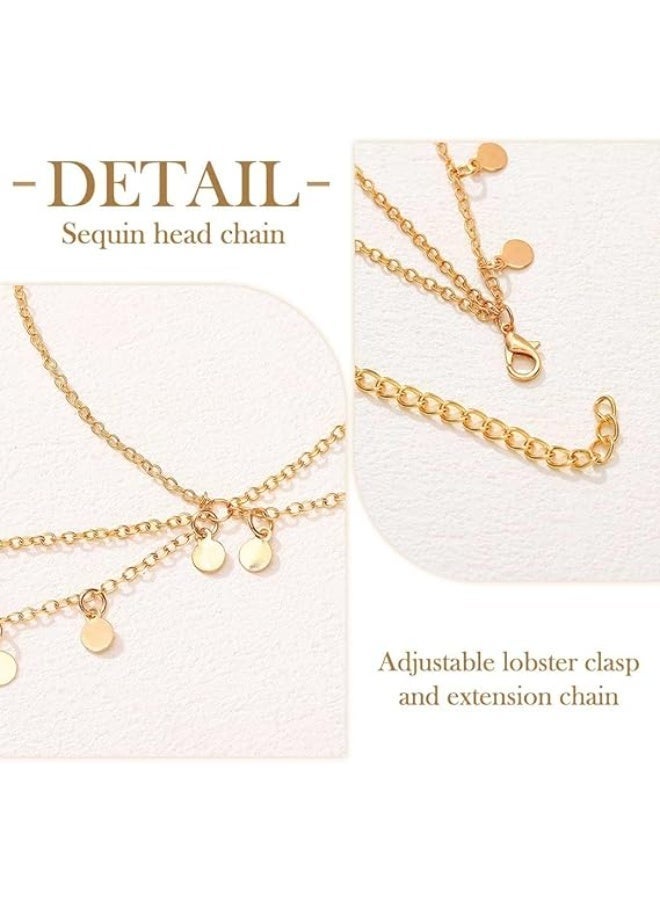 سلسلة رأس البوهو، سلسلة شعر الذهب المجوهرات، مهرجان حفل الرأس زي حزمة الرأس إكسسوارات الشعر للمرأة - Image 4