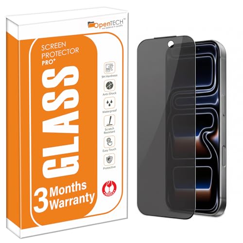 OpenTech® Privacy Military-Grade Tempered Glass Screen Protector Compatible for iPhone 17 Pro with Edge to Edge Coverage - Anti Spy, Case Friendly and Bubble free installation kit (6.3 Inches) - Image 1