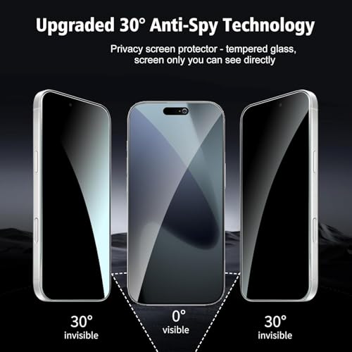 OpenTech® Privacy Military-Grade Tempered Glass Screen Protector Compatible for iPhone 17 Pro with Edge to Edge Coverage - Anti Spy, Case Friendly and Bubble free installation kit (6.3 Inches) - Image 4