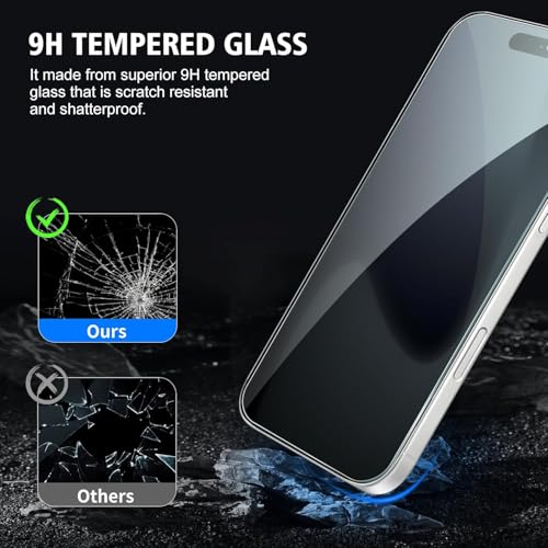 OpenTech® Privacy Military-Grade Tempered Glass Screen Protector Compatible for iPhone 17 Pro with Edge to Edge Coverage - Anti Spy, Case Friendly and Bubble free installation kit (6.3 Inches) - Image 5