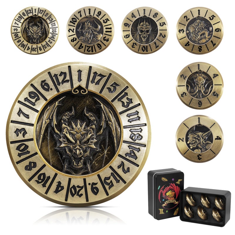Banloga DD Dice Set7PCS Metal Dice for Dungeons and DragonsMini Dice Set with Pocket Watch CaseRole Playing Board Games Accessories Dragon BronzeF - Image 3