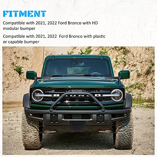 GLOBLED Front License Plate Bracket for Ford Bronco, Steel License Plate Holder Front Lower Bumper License Plate Mount License Plate Frames for Bronco Compatible with 2021 2022 2023 2024 Ford Bronco (Black) - Image 4