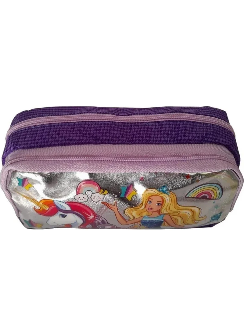 Hakan Çanta Hakan Bag Licensed Barbie Pencil Case Double Compartment Barbie Girl Pencil Bag