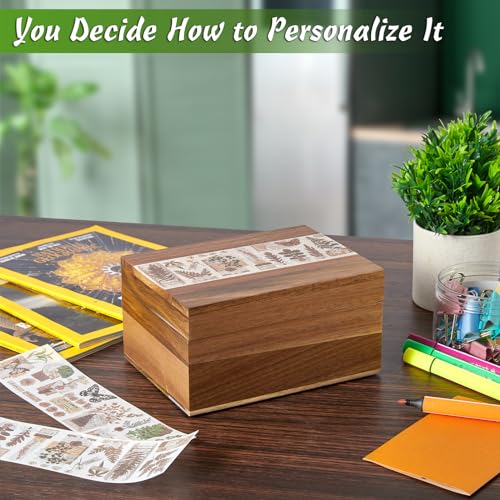 DRASTAR Keepsake Box, Acacia Wood Memory Box with Hinged Lids, Wooden Jewelry Box, Small Storage Box,3x5, 4x6 Decorative Card Box, Bridal Shower Gifts - Image 4