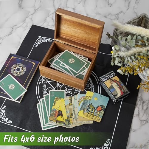 DRASTAR Keepsake Box, Acacia Wood Memory Box with Hinged Lids, Wooden Jewelry Box, Small Storage Box,3x5, 4x6 Decorative Card Box, Bridal Shower Gifts - Image 5