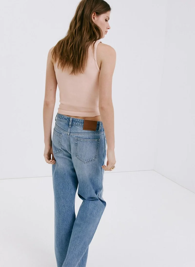 مانجو Ribbed Cotton-Blend Top