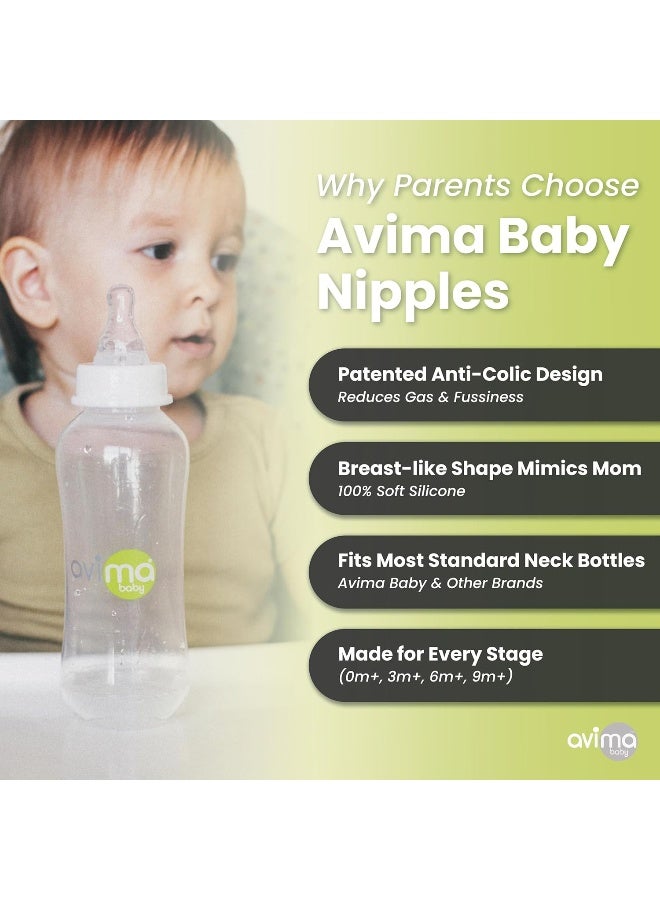 Avima Baby Anti Colic for Standard Neck Bottles, Silicone Breast Like - 6 to 9+ Months, Fast Flow, Level 3 (Pack of 6) - Image 2