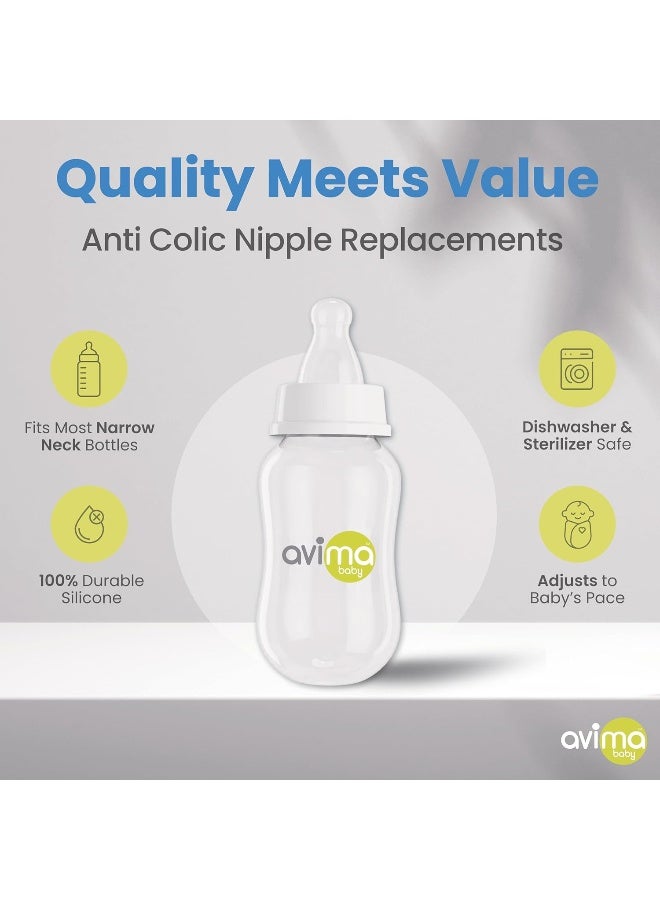 Avima Baby Anti Colic for Standard Neck Bottles, Silicone Breast Like - 6 to 9+ Months, Fast Flow, Level 3 (Pack of 6) - Image 5