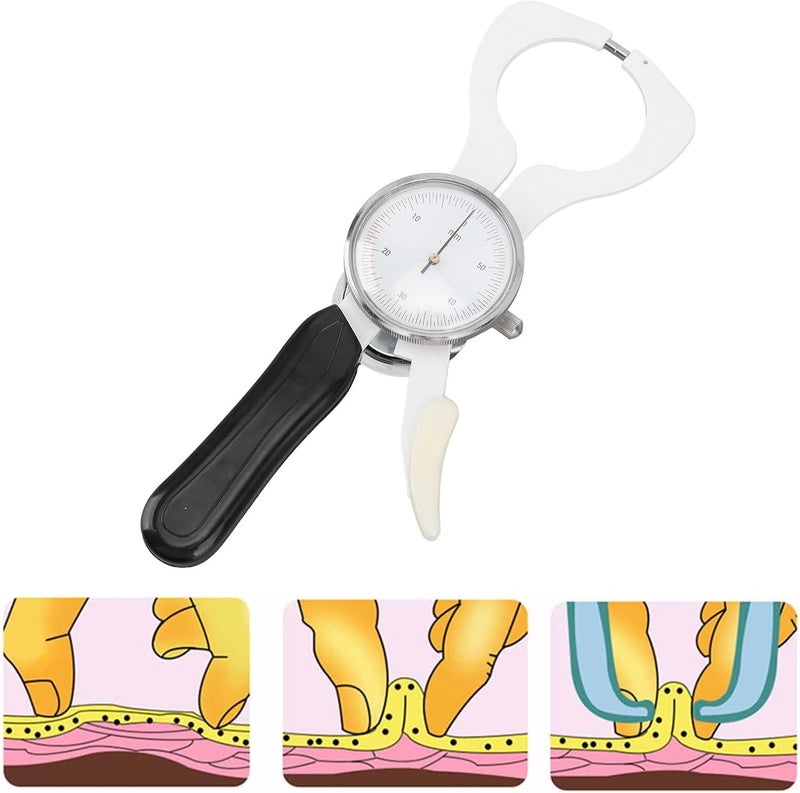 كلاراكو أداة قياس دهون الجسم باستخدام الفرجار، جهاز اختبار دهون الجسم لمراقبة مؤشر كتلة الجسم واللياقة البدنية - نطاق قياس 60 مم، يأتي مع صندوق من الألومنيوم - Image 4