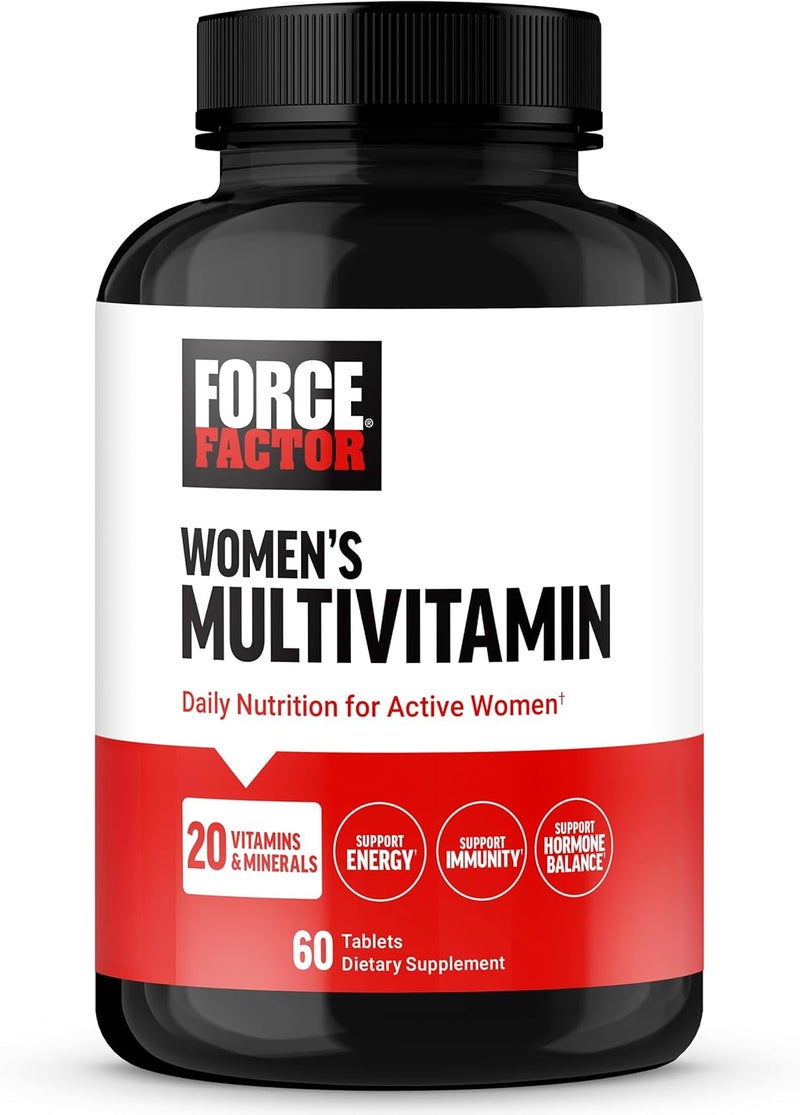 Force Factor Womens Multivitamin Multivitamin for Women to Support Hormone Balance Energy Immunity and Gut Health with 20 Vitamins  Minerals Ashwagandha Chasteberry and More 60 Tablets - Image 1